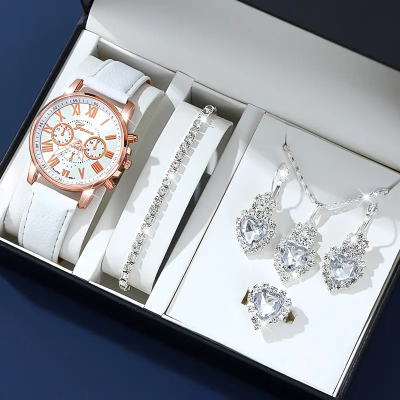 💖 Complete 5-in-1 Gift Set for Women – Timeless Elegance with a Sparkle of Love