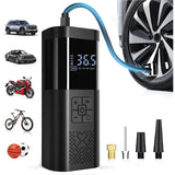 Portable Air Compressor Tire Inflator, 150PSI Car Tire Pump, Equipped with a Tire Pressure Gauge, LED Light,