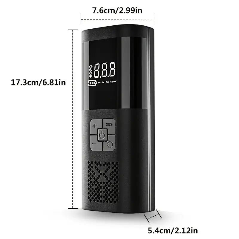 Portable Air Compressor Tire Inflator, 150PSI Car Tire Pump, Equipped with a Tire Pressure Gauge, LED Light,