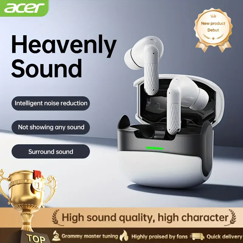 Teana Sound Wireless Earbuds - Heavy Bass, No Sound Leakage, Ultra Long Battery Life, AI Active Noise Cancellation