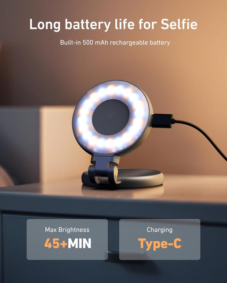 💡 Magnetic Selfie Light | Rechargeable LED Ring Light for Smartphones & Laptops