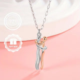 Silvery and Rose Golden Hug Necklace Couples Necklace for Him and Her the Tale of Two Lovers Hugging Necklace Jewelry Pendant Necklace Affectionate Hug Necklace Couple for Women Men