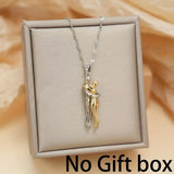 Elegant Couple Hug Heart Pendant Necklace – 18K Gold-Plated Stainless Steel Romantic Jewelry Gift for Women 💖