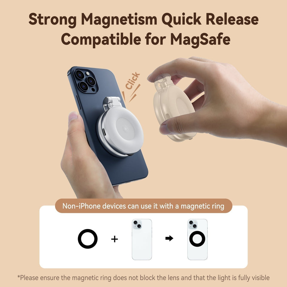 💡 Magnetic Selfie Light | Rechargeable LED Ring Light for Smartphones & Laptops