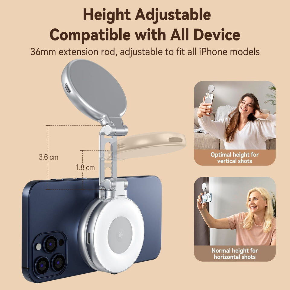 💡 Magnetic Selfie Light | Rechargeable LED Ring Light for Smartphones & Laptops
